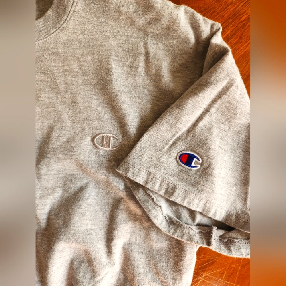 Men's Gray Champion Short Sleeved Tee (M)